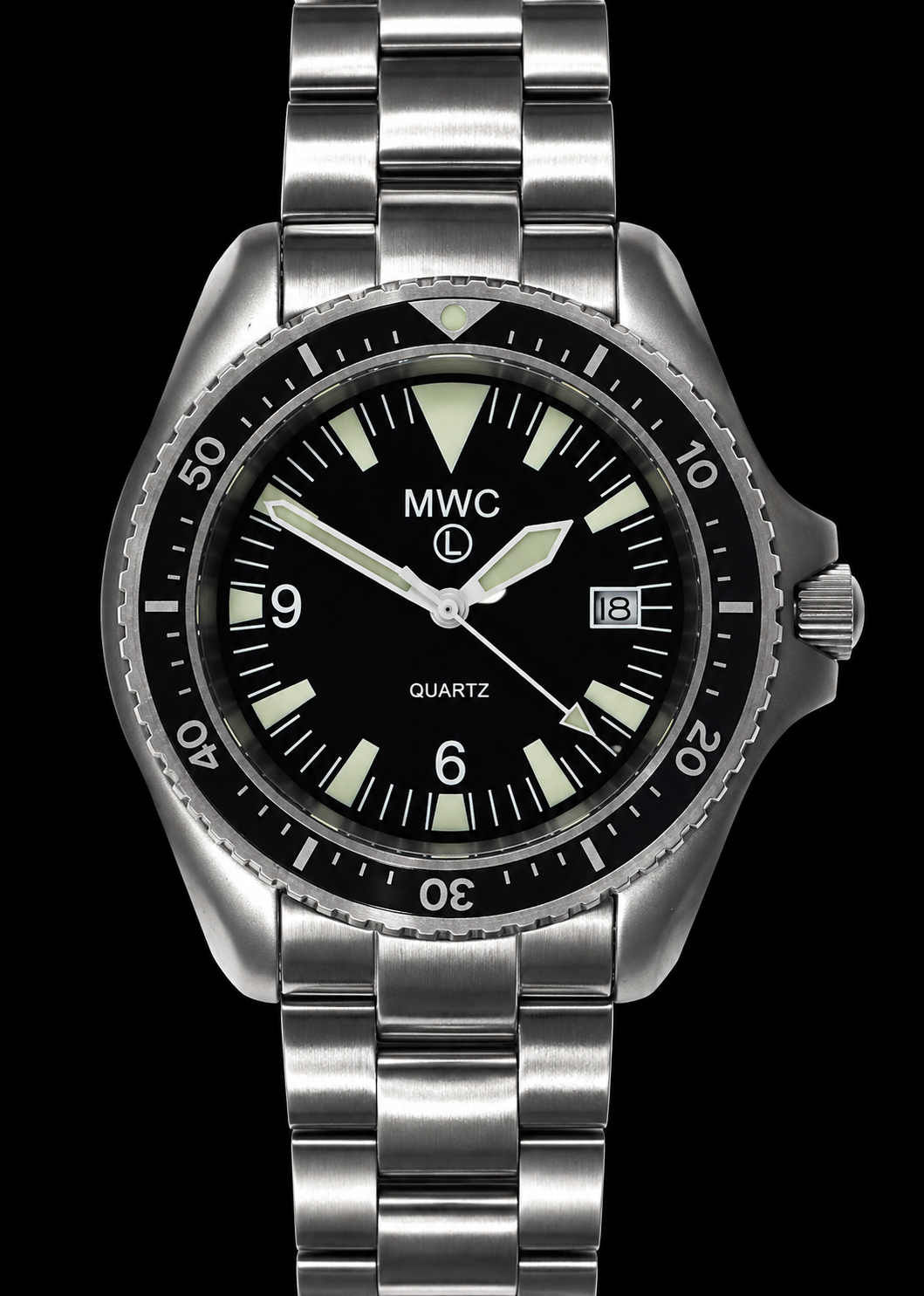 Current NATO Pattern Quartz Military Divers Watch with Sapphire Crystal and 10 Year Battery Life on a Matching Bracelet