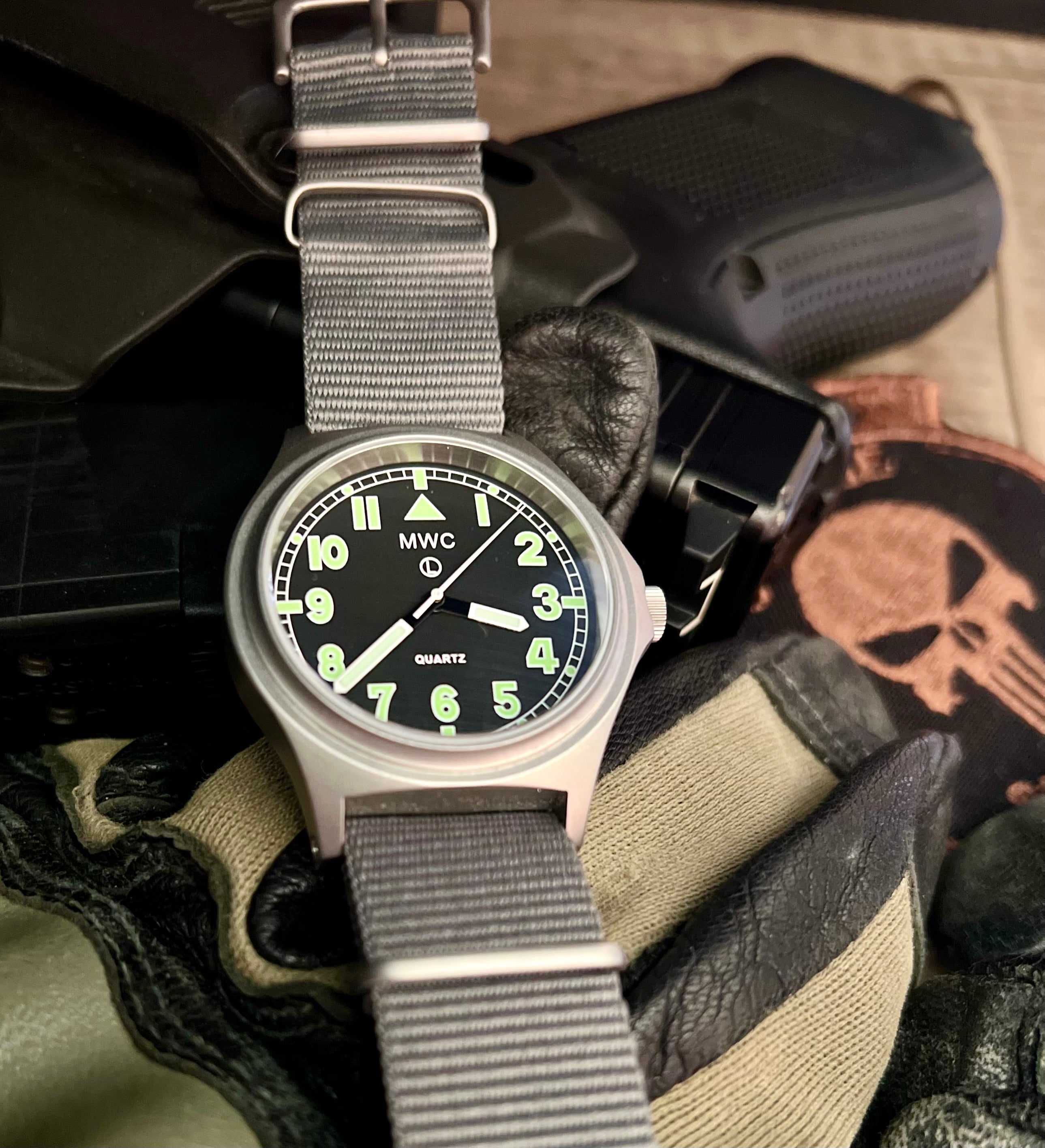MWC G10 100m / 330ft Water resistant Stainless Steel Military Watch with Sapphire Crystal - NATO Stock Number: NSN 6645-99-472-3228