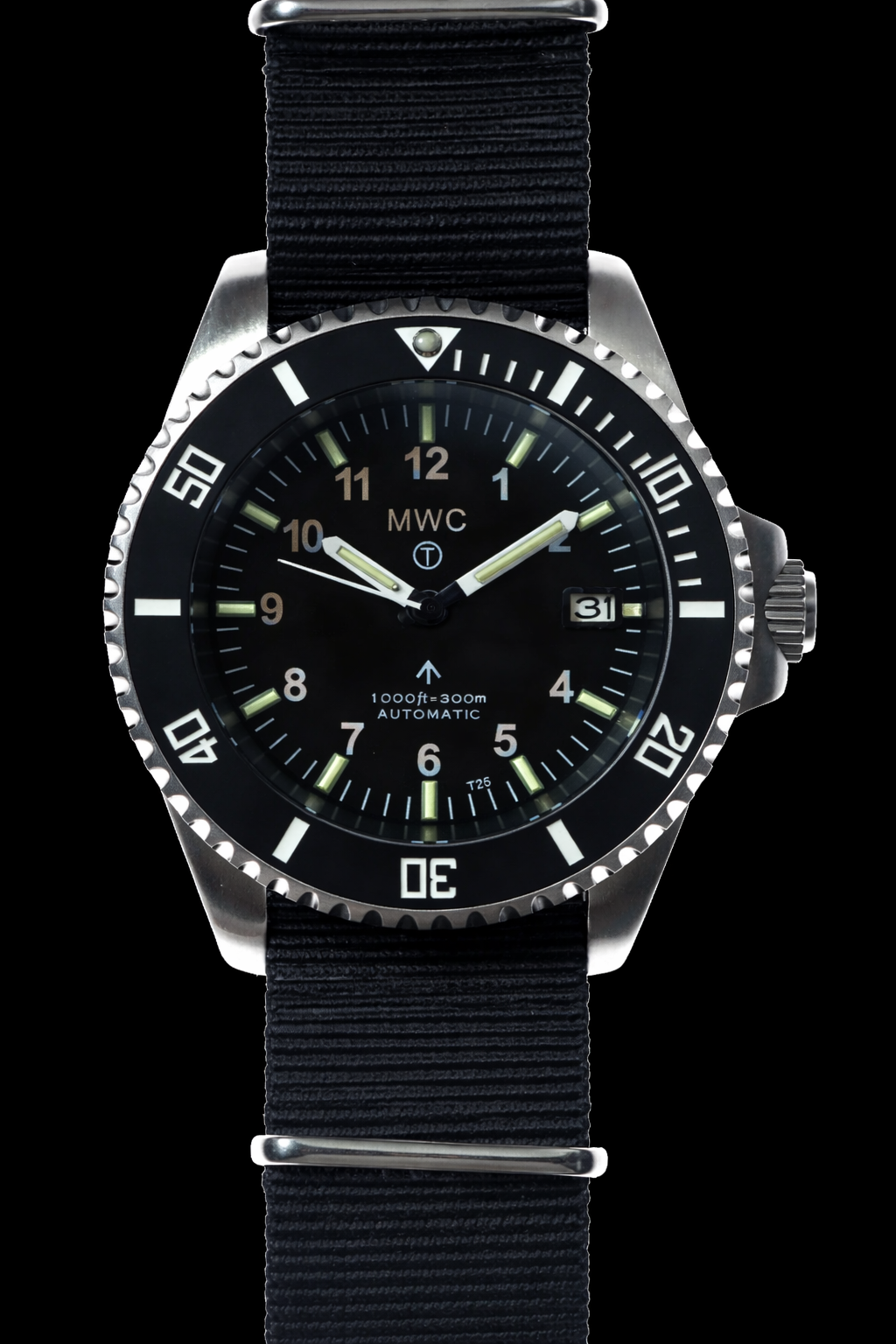 MWC 24 Jewel 300m Automatic Military Divers Watch with Tritium GTLS Tubes for Enhanced Nighttime Performance