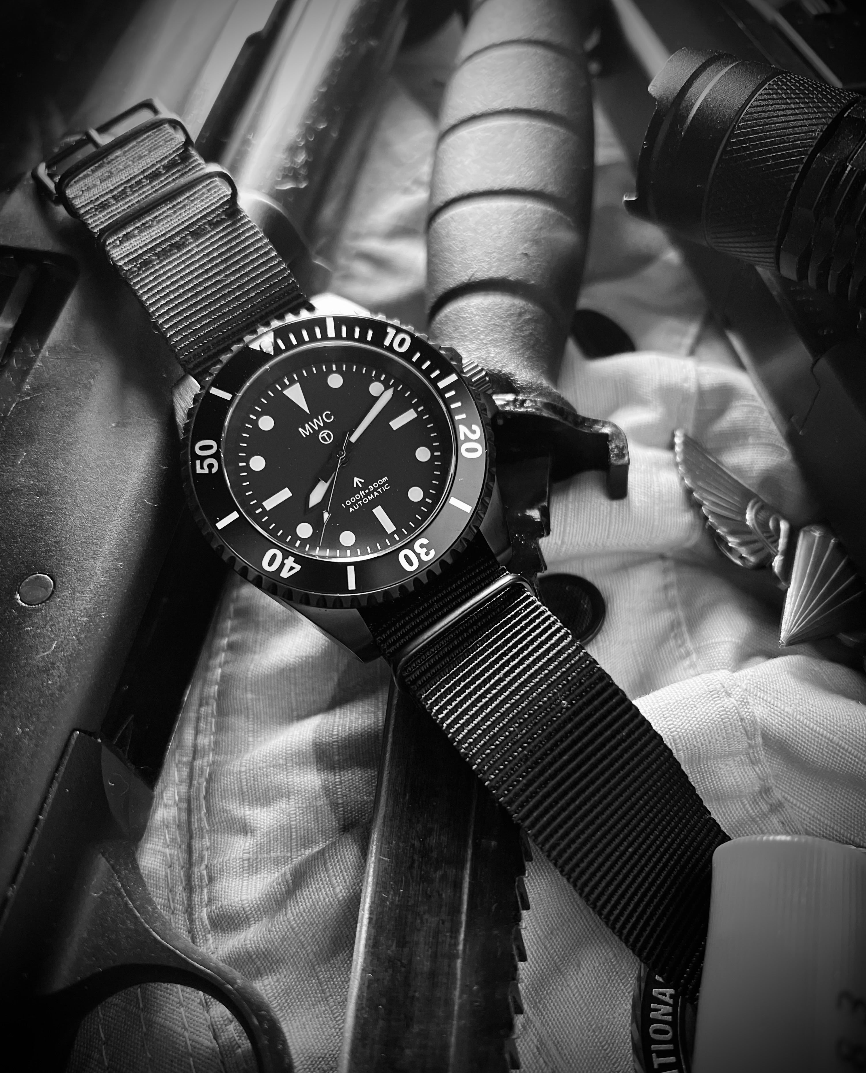 MWC 24 Jewel 300m Automatic Military Divers Watch with Tritium GTLS Tubes for Enhanced Nighttime Performance