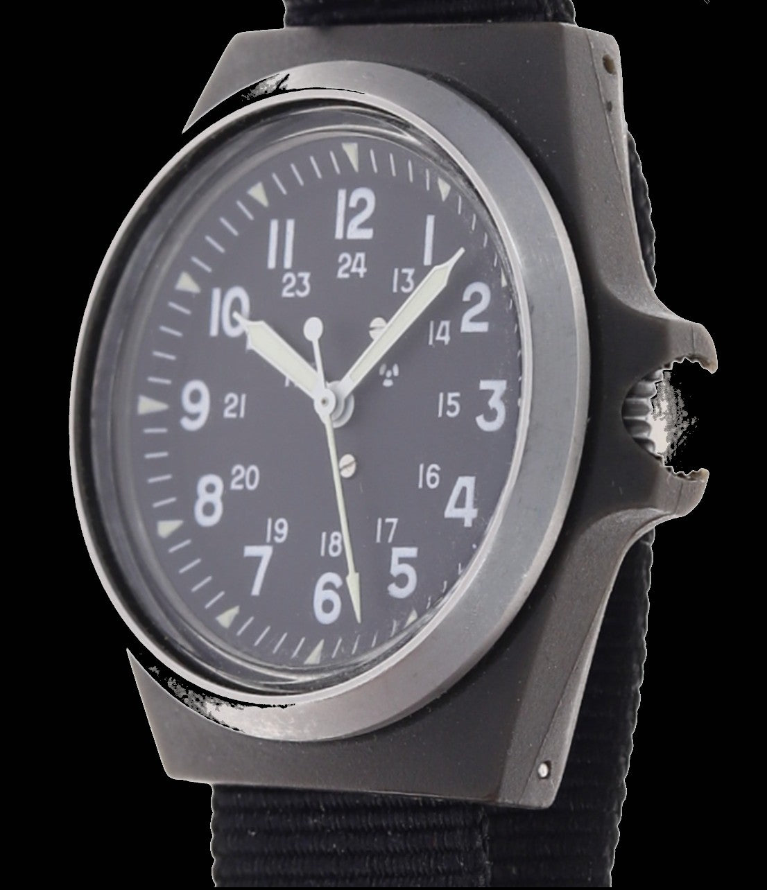 Replica MIL-W-46374C 1980s U.S pattern Military Watch in Olive Drab on a Nylon Webbing Strap