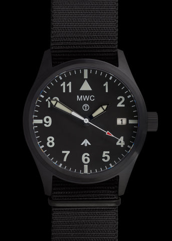 MWC Classic 40mm Covert Black PVD Steel Aviator Watch with 24 Jewel Automatic Movement and 100m Water Resistance