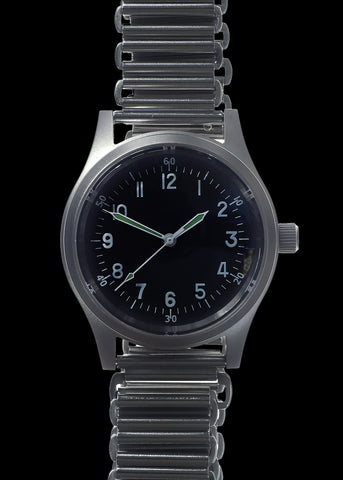 A-11 1940s WWII Pattern Military Watch (Automatic) Brushed Steel Finish with 100m Water Resistance and Sapphire Crystal