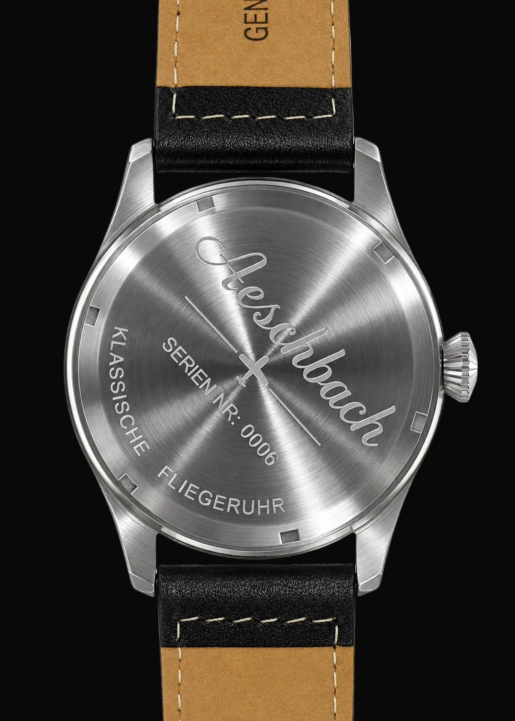 Aeschbach 46mm WWII Limited Edition XL Format Luftwaffe Pattern Military Aviators Watch with Sapphire Crystal