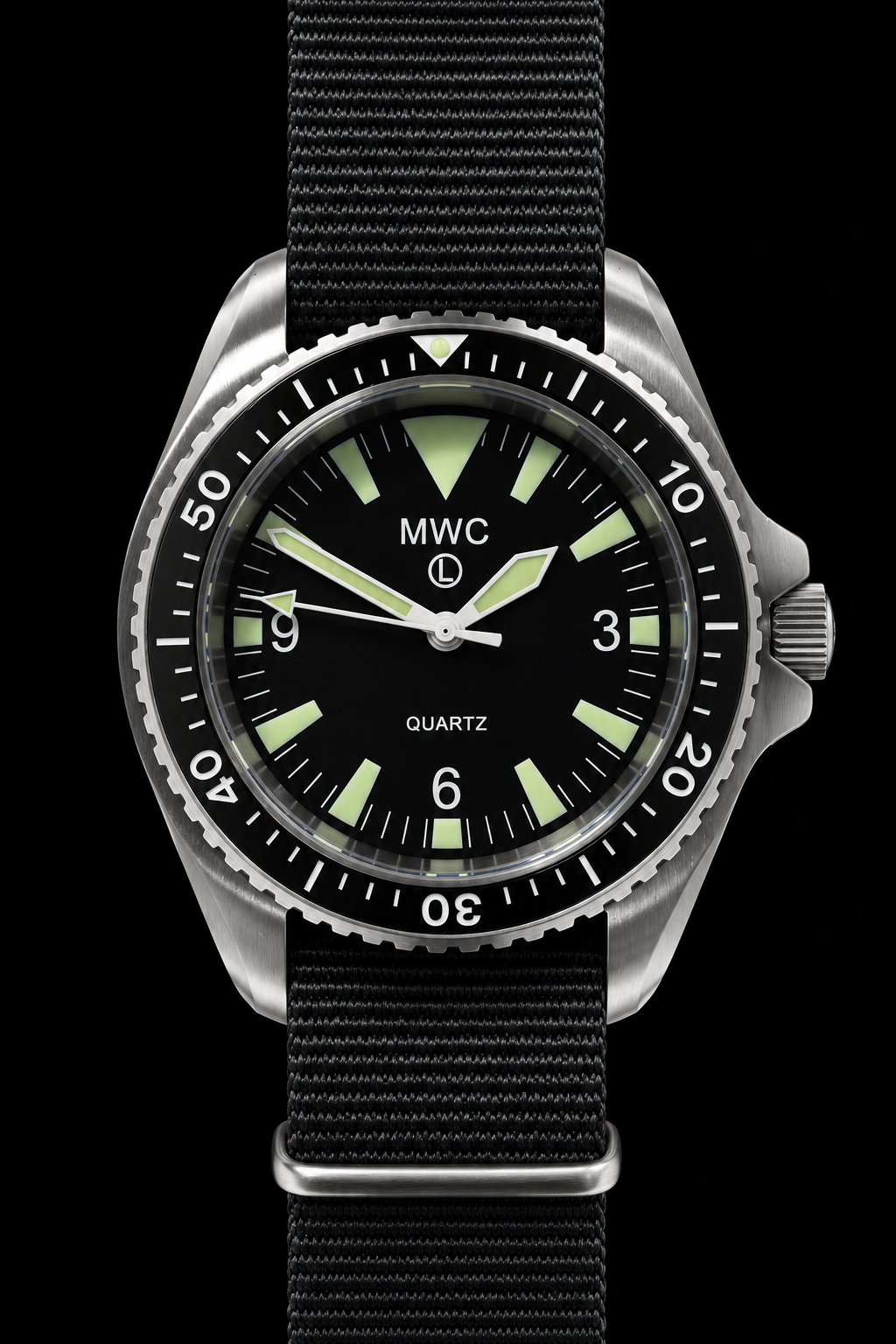 Current NATO Pattern Quartz Military Divers Watch, Non Date Variant with Sapphire Crystal and 10 Year Battery Life