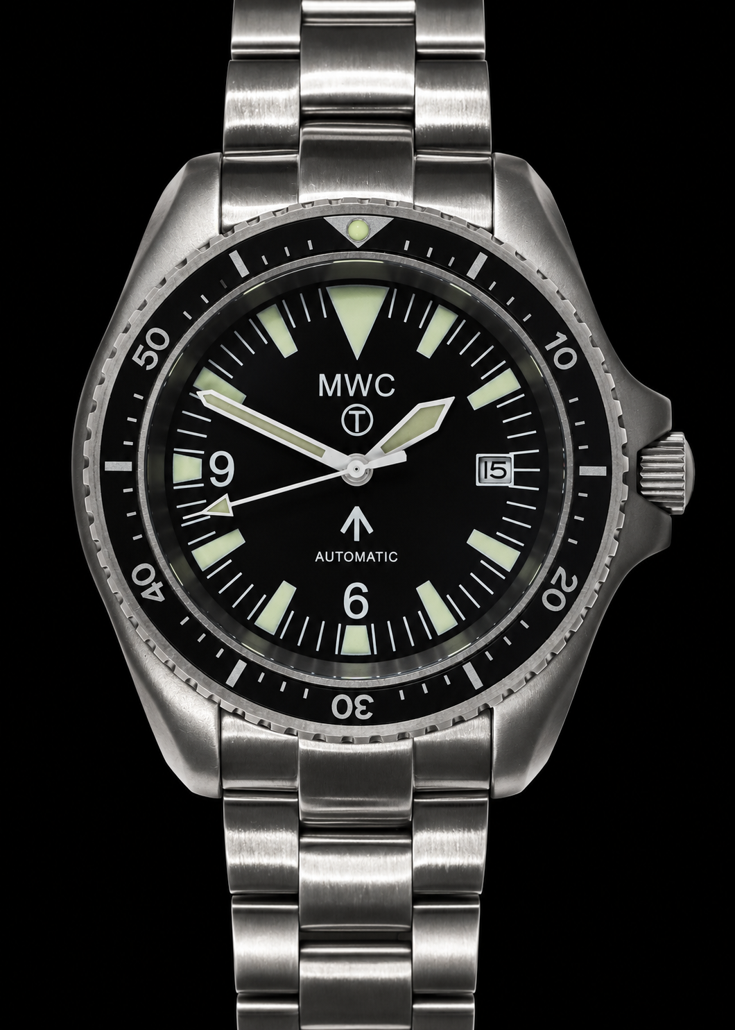 MWC 1999-2001 Pattern Automatic Military Divers Watch with Sapphire Crystal and 60 Hour Power Reserve on a Bracelet