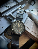 MWC Automatic Black PVD Military Divers Watch  - Tritium / GTLS Illumination, Sapphire Crystal and 60 Hour Power Reserve