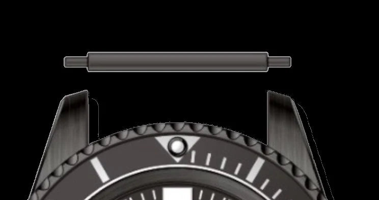 Pair of Black 20mm PVD Watch Pins Designed to Create the Appearance of
