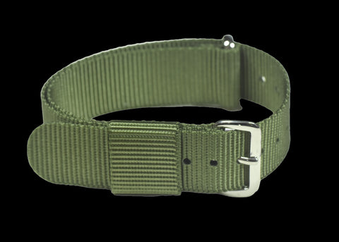 18mm US Pattern Olive Green Military Watch Strap