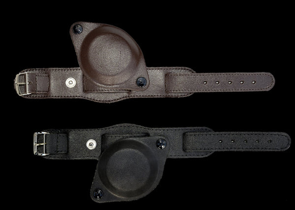 20mm Black 1950s Pattern Leather Military Watch Strap with Protective Face Cover  - Slight Seconds to Clear at just 25% of the normal price!