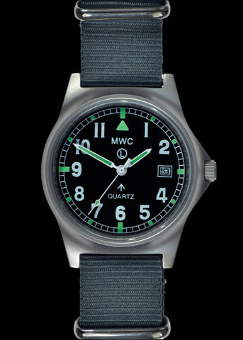 MWC G10LM Stainless Steel Military Watch – Admiralty Grey NATO Strap (Contract Model with Broad Arrow / Pheon)