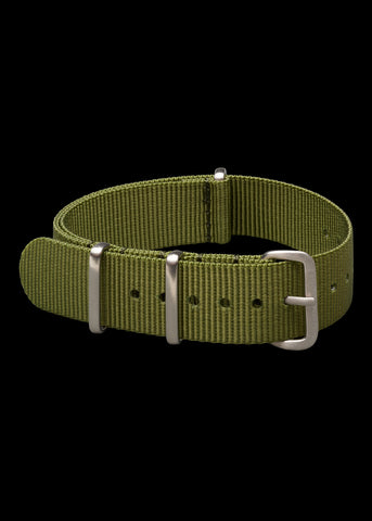 2 Piece Retro Pattern 20mm Canvas Military Watch Strap in Black - The Ideal Durable Fabric Strap for Military Watches