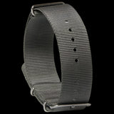 Single Pass 20mm Admiralty Grey NATO Military Watch Strap in Ballistic Nylon with Stainless Steel Fasteners