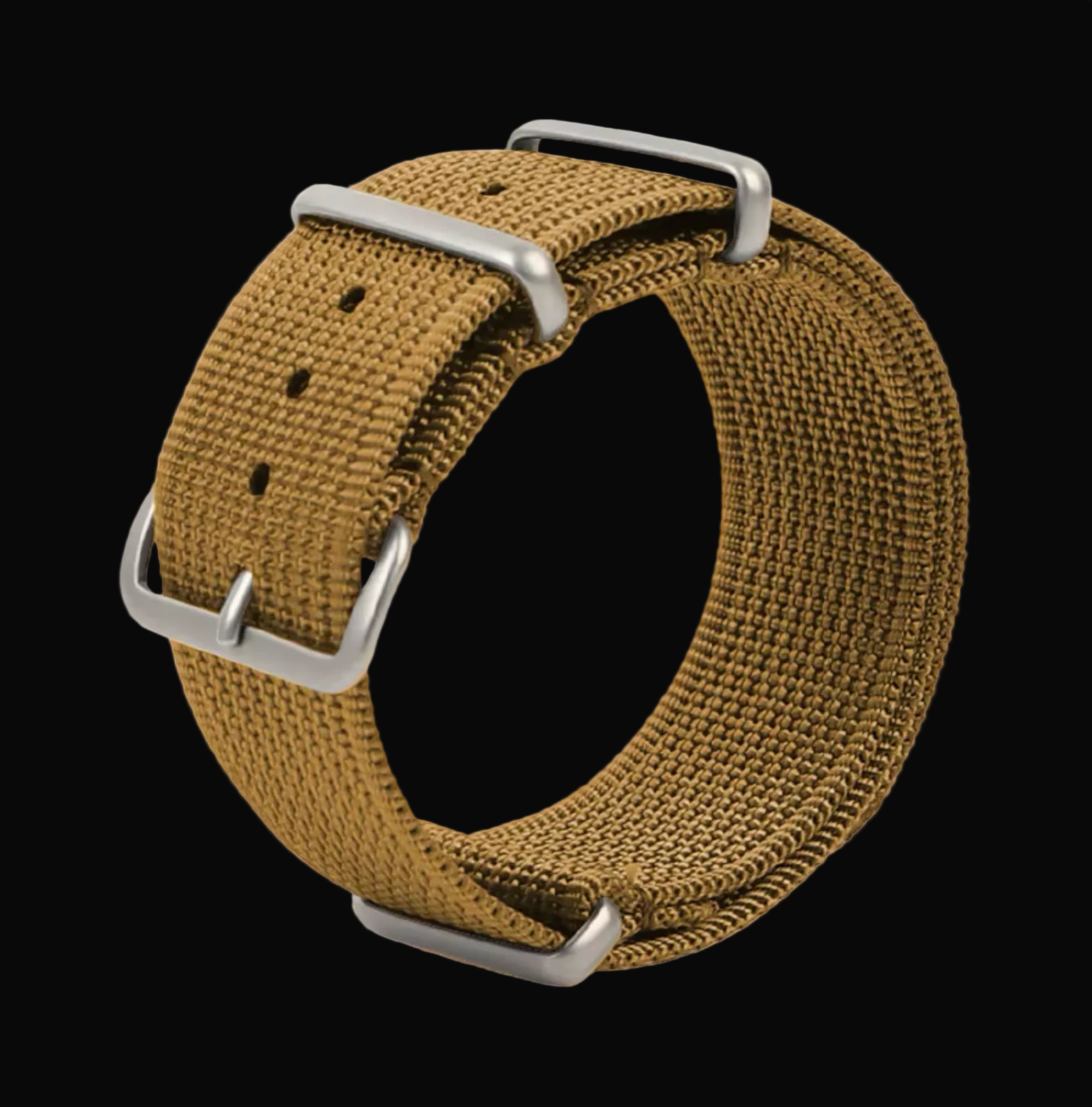24mm Ribbed Desert NATO Military Watch Strap