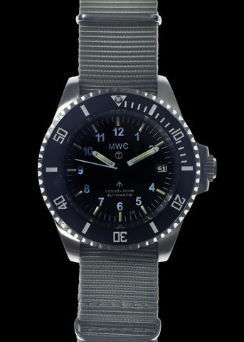 MWC 24 Jewel 300m Automatic Military Divers Watch with Tritium GTLS Illumination, Sapphire Crystal and Ceramic Bezel