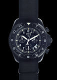 MWC NATO Pattern Stainless Steel Military Pilots Chronograph with Sapphire Crystal and Swiss Ronda Movement - 12 Hour GMT Bezel and GTLS/Tritium Illumination