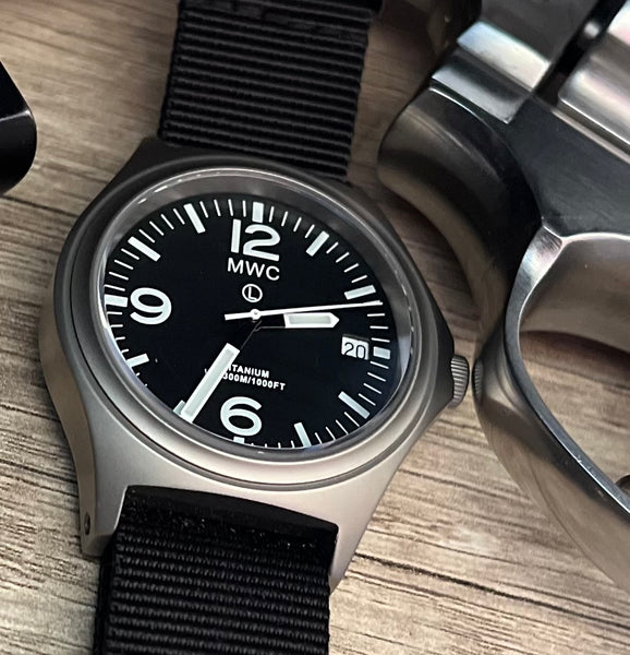 MWC Combat Elite Titanium Military Watch, 300m Water Resistant, 10 Year Battery Life, Luminova and Sapphire Crystal