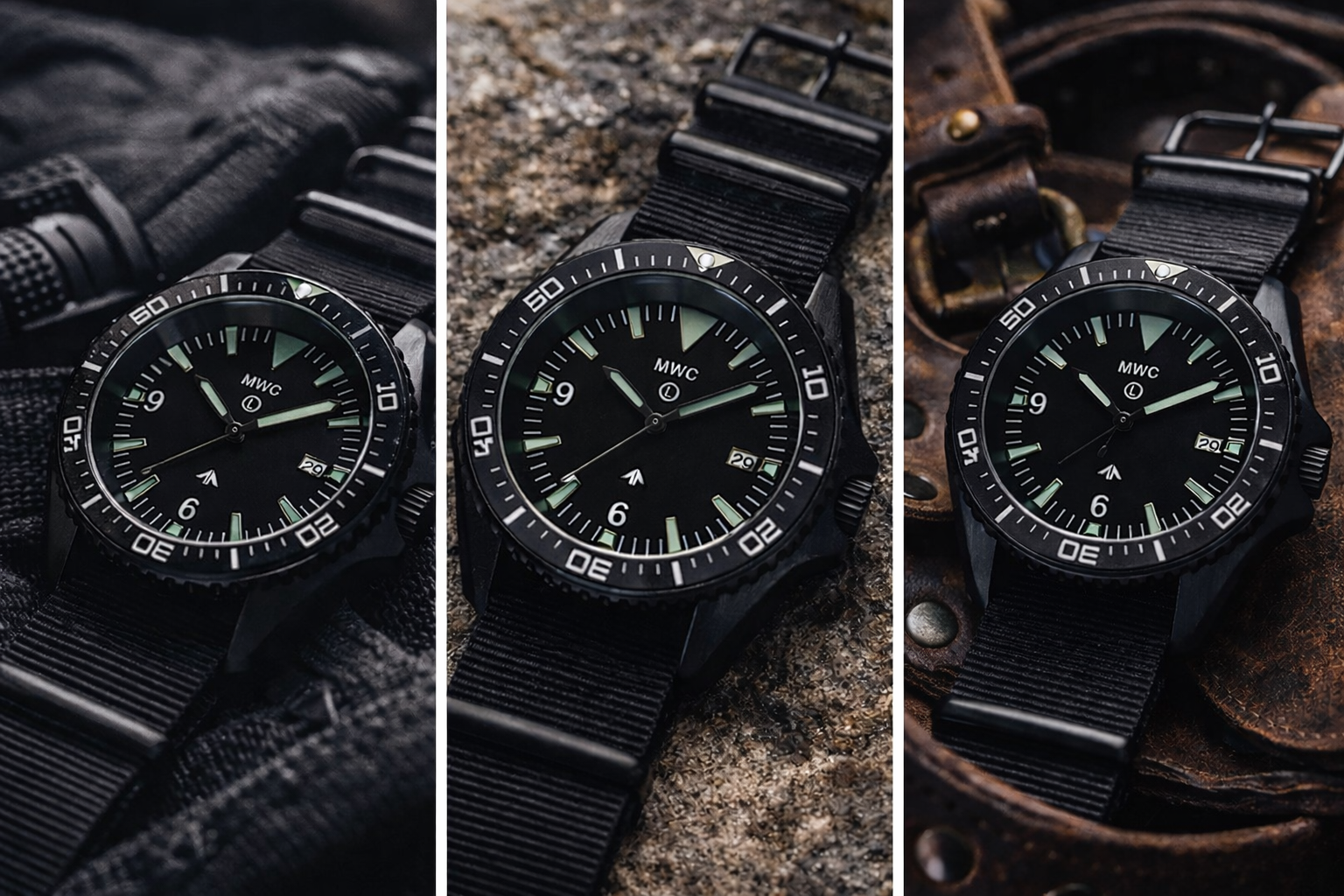 MWC Heavy Duty 300m Military Divers Watch in PVD Steel Case (Automatic) Latest Model with Ceramic Bezel and Sapphire Crystal