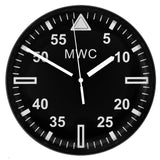 Military Pattern 22.5 cm (approx 9") Wall Clock with Sweeping Second Hand and Silent Quartz Movement