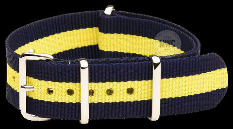 18mm Blue and Yellow NATO Military Watch Strap
