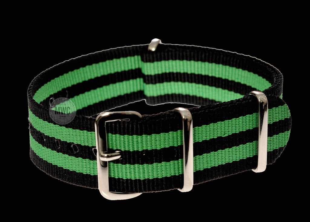 18mm "Green and Black" NATO Military Watch Strap